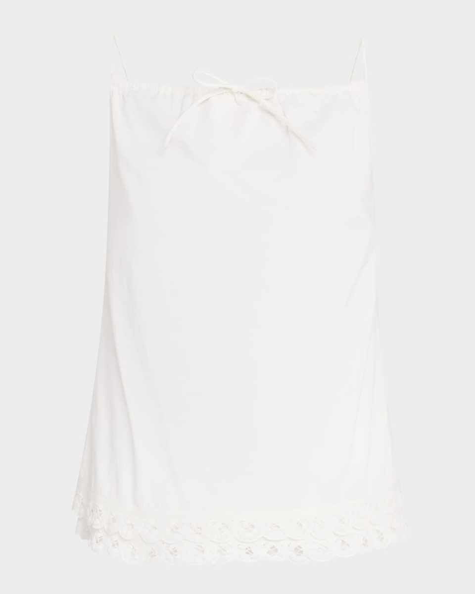 Elle Lace-Trim Organic Cotton Top